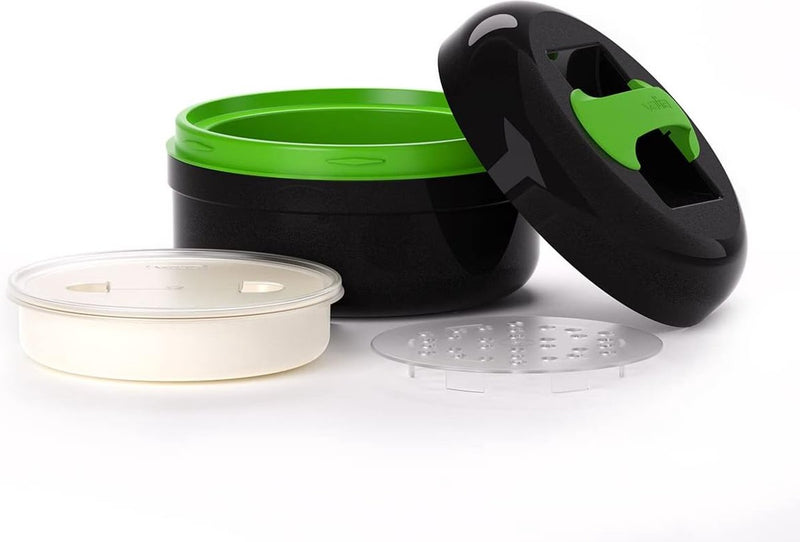 Proterm broodtrommel, zwart-groen, 1,5 l