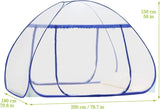 Muggennet, pop-up muggentent, opvouwbaar, fijnmazig muggennet, voor op reis en thuis, 200 x 180 cm