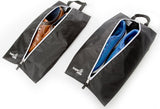 Extra grote schoenentassen in set van 2, premium waterdichte schoenenzak, scheiden schone kleding van vuile schoenen op reis, vrije tijd en vakantie (zwart)