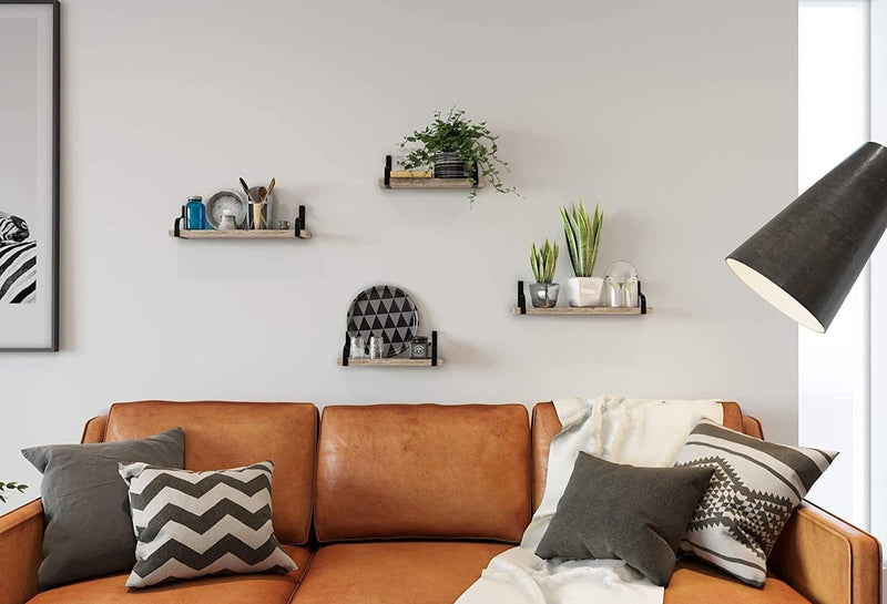 Nature Supplies Set van 4 rustieke zwevende planken Planken voor muren Wandplank Houten planken & planken Wandplank Houten plank Muur voor woonkamer, badkamer, keuken Wandplank