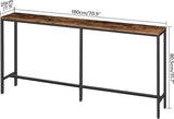 Consoletafel, kleine tentoonstellingstafel, ingangstafel, bijzettafel, sofatafel voor kleine ruimte, hal, woonkamer, slaapkamer, rustiek bruin