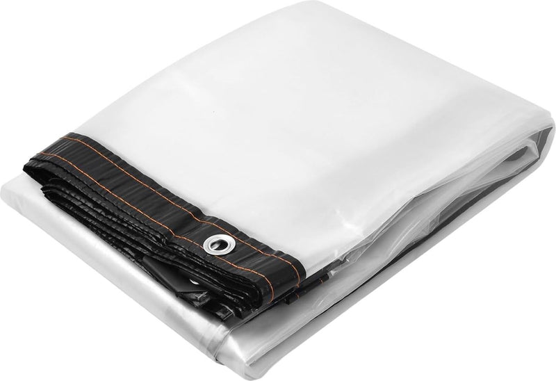 Transparant zeildoek met oogjes, 3 x 4 m waterdicht transparant PVC zeildoek, UV-bestendig weerbestendig beschermend zeildoek stoffen zeildoek voor tuinmeubelen planten kas zwembad