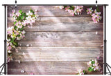 8x6FT vinyl fotografie achtergronden fotostudio rekwisieten houten planken en bloementhema fotografie achtergrond CP-131-0806 bruin