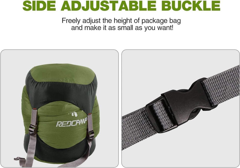 Nylon compressiezak voor slaapzak, lichte compacte compressiezak voor kamperen, outdoor, wandelen, rugzakreizen, reizen