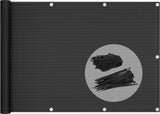 Balkonscherm, inkijkbescherming, balkonscherm voor terras en hek, HDPE-weefsel, uv-bescherming, weerbestendig, zwart, 90 x 500 cm