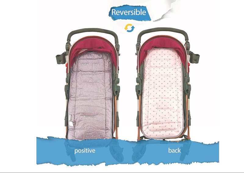 Zacht en omkeerbaar baby puur katoen kinderwagen autostoel liner Pram Insert Portable luierkussen, Universal Cover kinderwagen grootte 32x80 cm kussen voor kinderen