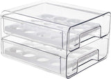 2-laags eiercontainer voor koelkast, 32 eieropbergdoos, eierrepen voor koelkasten, eieropslagladecontainer voor eierconservering, eiertransport, hotelrestaurant