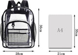 Transparante pvc-schoolrugzak, transparante rugzak, transparante boekentas voor werk en reizen, ideaal voor dagelijks gebruik, school en reizen