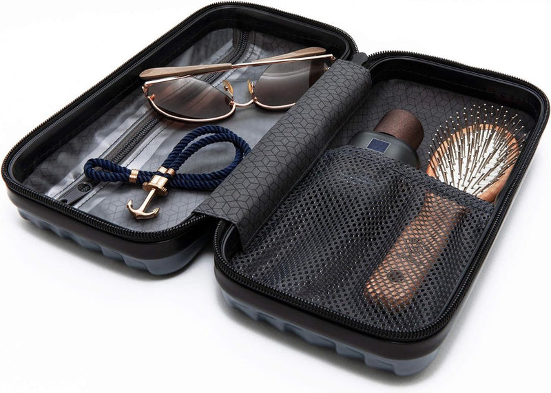 Cosmetische tas harde schaal toilettas hardcase dames heren toilettas in koffervorm flight-beautycase waterdicht mini-koffer look waszak voor vrouwen, mannen, kinderen