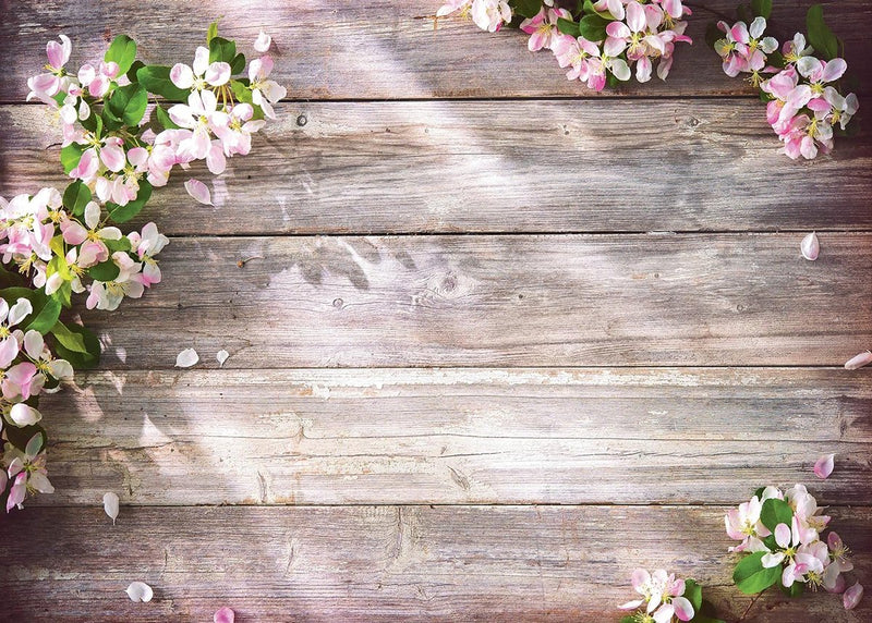 8x6FT vinyl fotografie achtergronden fotostudio rekwisieten houten planken en bloementhema fotografie achtergrond CP-131-0806 bruin