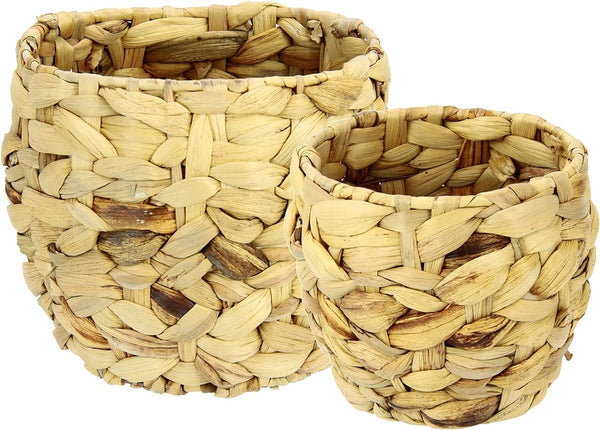 Potset van waterhyacint plantenpot pot bloempot bloemen planten plantenpot plantenpot pot pot decoratieve pot gevlochten decoratieve pot mand bloempotten kunstbloem plant set van 2