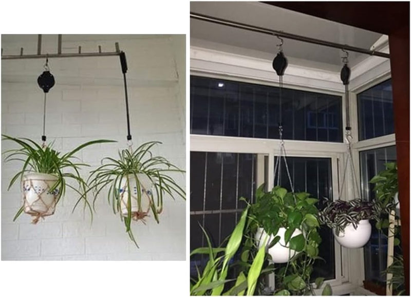 Ophangwagen met plantenrol, voor tuinmanden, 3 stuks