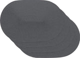 Placemat Placemat Tafellinnen Placemats voor Eetkamer Geweven Ovaal Patroon Grijs Set van 4 Vinyl Voedselveilig 45 x 30 cm Pak van 4