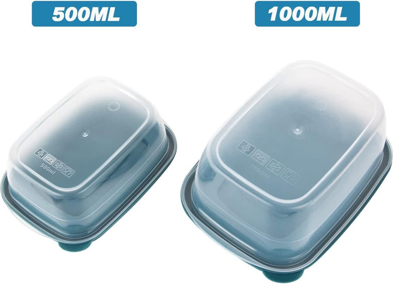 Voedselcontainers, opbergset (1000ML per doos), BPA-vrij, rechthoekig, kunststof, voedselcontainers met deksel, stapelbaar, voor school, werk, reizen en maaltijden, 10 stuks