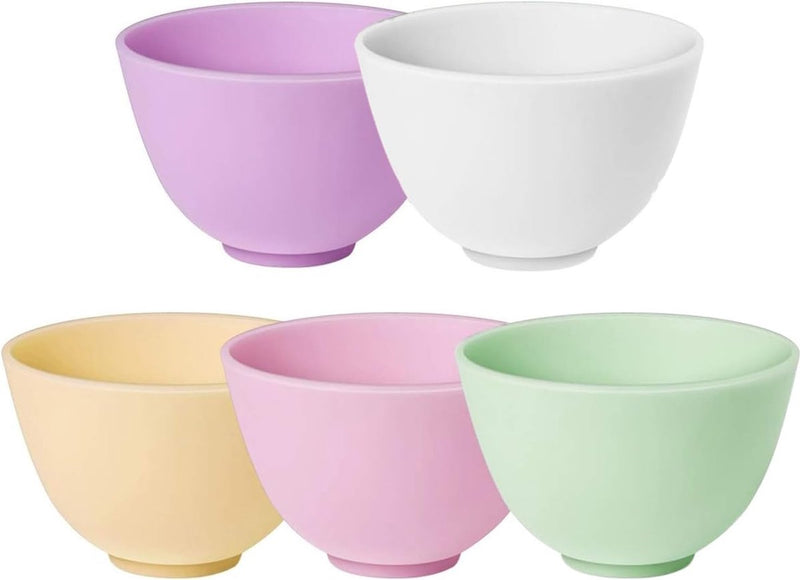 5 stuks siliconen gezichtsmasker kom, schaal voor huidverzorging, draagbare siliconen schaal, silicagel, voor doe-het-zelf gezichtsmasker, gezichtsverzorging, schoonheidssalon gereedschap,