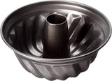 Bundt-cakevorm Ø 22 cm, stabiel en coating voor sappige cakevorm, ronde pan met antiaanbaklaag (kleur: zwart, aantal: 1