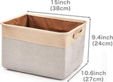 Opbergdoos van linnen, opvouwbare 3-delige set, bewaarmand met handgrepen