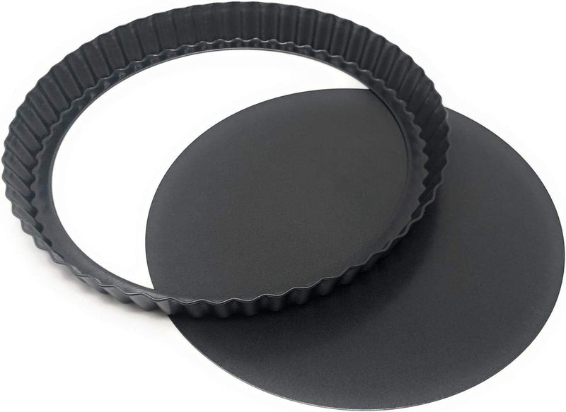 Taartvorm met hefbodem - Quichevorm - Taartbodem - Gegolfde bakvorm voor taarten - Koolstofstaal - Antiaanbaklaag - 26 cm
