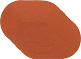 Placemat Brick Oval, placemat voor eetkamer, eettafelmatten, schotelonderzetters, placemats, geweven, geschikt voor levensmiddelen, oranje, 45 x 30 cm, 4 stuks,