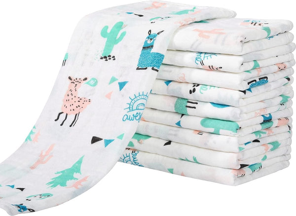 Mulldoeken baby 10 stuks katoenen spuugdoeken 27x50 cm stoffen luiers 6 lagen absorberend vouwluiers washandjes voor baby pasgeborenen alpaca