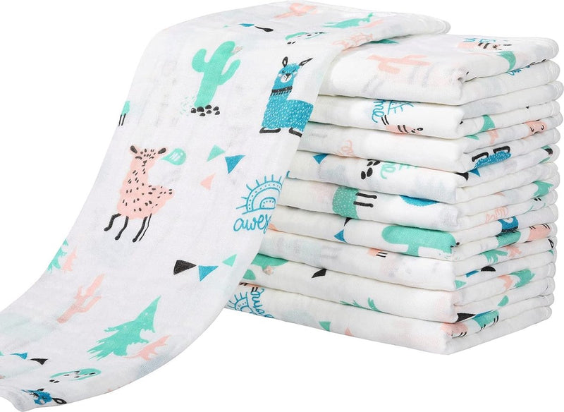 Mulldoeken baby 10 stuks katoenen spuugdoeken 27x50 cm stoffen luiers 6 lagen absorberend vouwluiers washandjes voor baby pasgeborenen alpaca