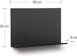 Magneetbord met magneten, sleutelorganizer, telefoonrek met houder voor kabel, 49 x 30 cm, kleur zwart
