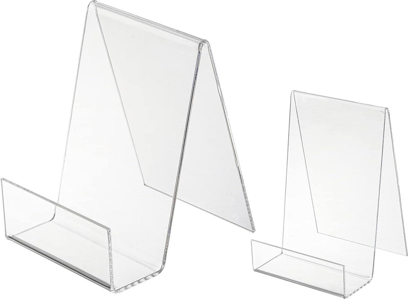 Pak van 10 acryl boekenstandaarden, acryl tablethouder boekensteunen, kunstdisplayhouder voor fotoalbum, brochure, paperback op tafelblad, planken, klaslokaal, bibliotheek, winkel