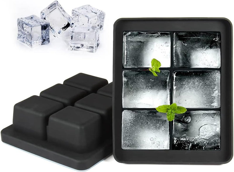 4 stuks ijsblokjesbakken, siliconen ijsblokjesbakken XL met deksel, stapelbaar en vaatwasmachinebestendig ijsblokjesbakken, voor bier, wijn en babysnack inbegrepen (4 kleuren, set van 4 (24 ijsblokjes))