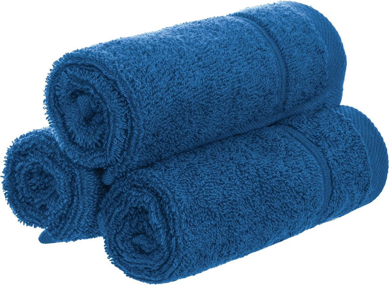 Set van 10 washandjes, gastendoekjes, badstof, bad/huishouden, 30 x 30 cm, 100% katoen, 470 g/m², blauw