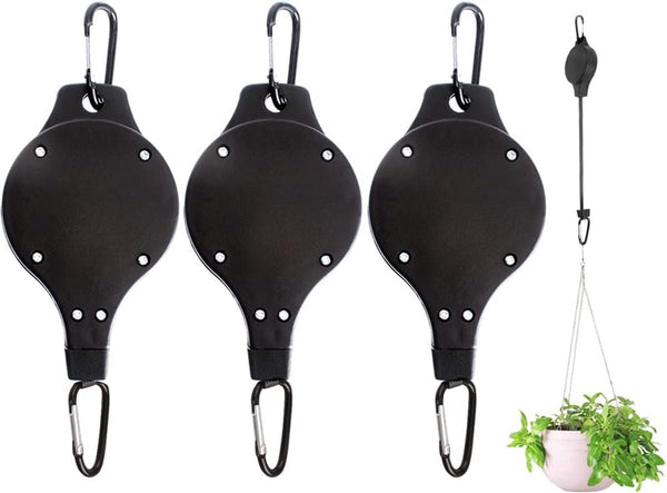 Ophangwagen met plantenrol, voor tuinmanden, 3 stuks