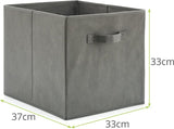 Set van 4 opbergmanden, opvouwbare stoffen kubusdozen voor kinderspeelgoed, organizer voor kinderkamer, kast, thuis, 33 x 37 x 33 cm, grijs