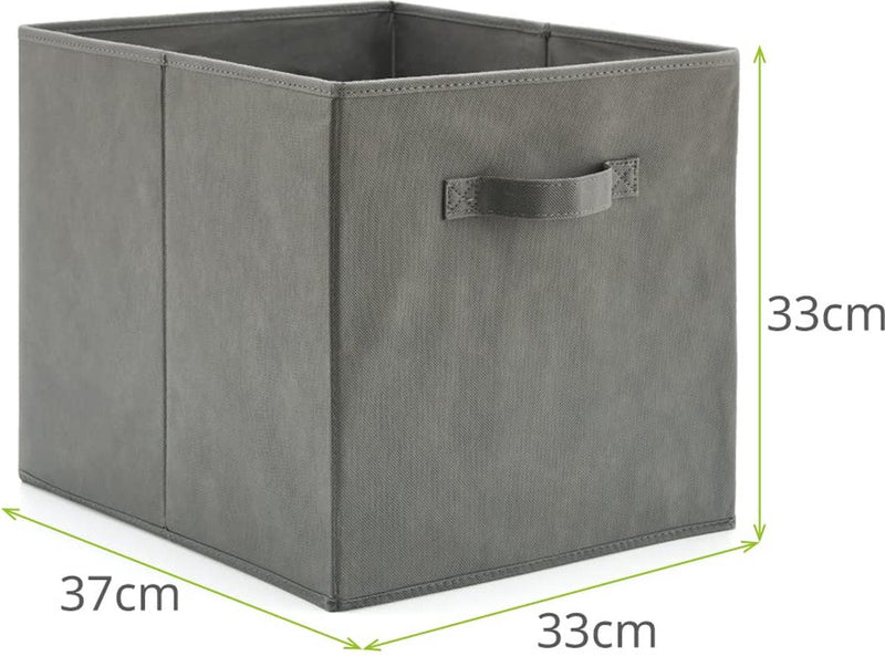 Set van 4 opbergmanden, opvouwbare stoffen kubusdozen voor kinderspeelgoed, organizer voor kinderkamer, kast, thuis, 33 x 37 x 33 cm, grijs