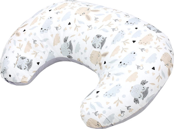 Baby voedingskussen klein met katoenen overtrek, kleur: haas/uil