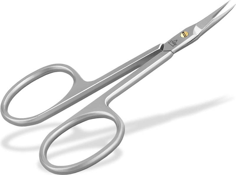 Nagelriemschaar, huidschaar, extra fijn en extra scherp met gebogen extra fijn snijvlak voor nauwkeurig inkorten, verwijderen van nagelriemresten, 8,5 cm, van roestvrij staal