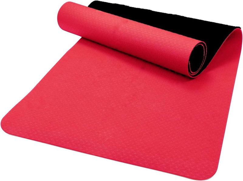 yoga- en fitnessmat, thermoplastische elastomeer, antislip, milieuvriendelijk, hypoallergeen en huidvriendelijk, SGS-gecontroleerd, ideaal voor yoga, pilates en fitness, met tas en draagband, 183 x 61 x 0,8 cm