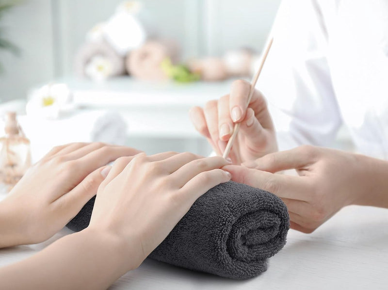 6 stuks badstof handdoeken 50 x 100 cm met ophanglus, medium handdoeken 100% katoen, zachte en absorberende handdoekenset (grijs)