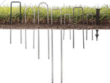 300 grondankers 100 mm lang, 13 mm breed, diameter 2,9 mm, montageankers grondankers voor de tuin van niet-gegalvaniseerd staal, haringen voor het bevestigen van onkruidbestrijdingsdoek, kunst
