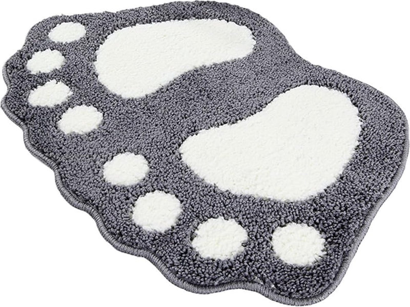Badkamertapijt, deur, voetmat, badmat, schattige poten, toilet, badkuip, douche, antislip, mat, water, absorberend, sneldrogend, wasbaar, duurzaam tapijt, 40 cm x 60 cm (grijs)