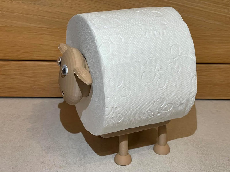 Leuke schaap vervangende rolhouder een functionele blikvanger voor je badkamer (bruin)