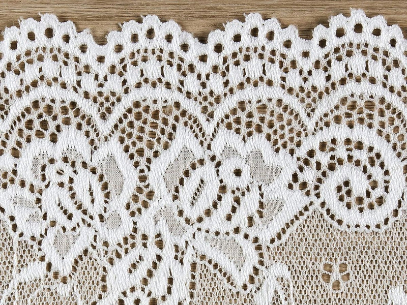 Rand Kanten Rand Decoratieve Strikjes - Wit Gebroken Wit, 0,15 x 9 m