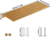 Wandplank, goudkleurig metaal, wandrek met schroeven, 2 stuks, aluminium, wandplank, zwevend rek, klein, voor badkamer, slaapkamer, keuken, decoratieve fotolijst