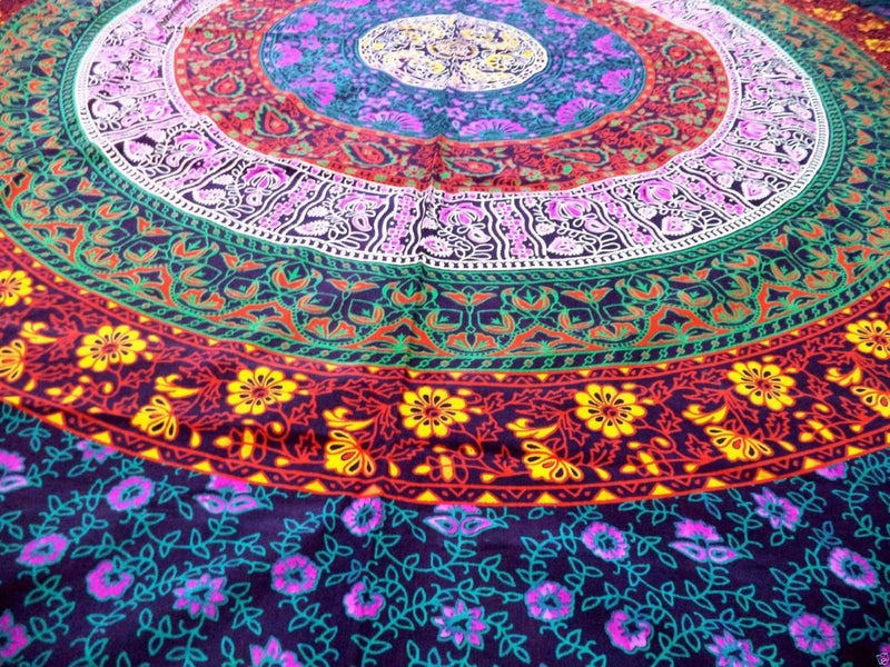 Indiaas tapijt, mandala, veelkleurig