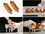 Cannoli-bakvormen, cannoli-buizen, 12,5 cm grote roestvrijstalen kanoli-vormen, anti-aanbaklaag, voor croissant-schelpcrème, vorm met reinigingsborstel