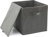 Set van 4 opbergmanden, opvouwbare stoffen kubusdozen voor kinderspeelgoed, organizer voor kinderkamer, kast, thuis, 33 x 37 x 33 cm, grijs