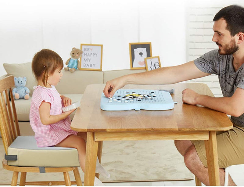 Zitverhoging voor baby's, draagbaar zitkussen, design voor kinderen (grijs/beige)