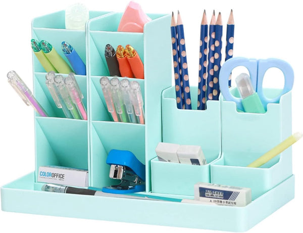 Pennenhouder, organizer, pennenhouder, bureau, kinderbureau-organizer, multifunctionele pennenhouder voor jongens en meisjes, bureau-organizer, kantoor en school, groen