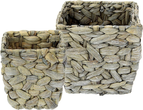 Potset van waterhyacint, plantenbak, bloempot, bloemen, planten, plantenbak, plantenmand, sierpot, decoratieve pot, gevlochten, decoratieve pot, plantenpot, vaas, mand, bloempotten voor kunstbloemen