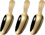 3 stuks gouden roestvrij stalen lepels, gouden dessertlepel, theelepel, theelepel, theelepel, theelepel, theelepel, meelschep, mini-schep, Kerstmis, kinderen, slabestek voor specerijen, zout
