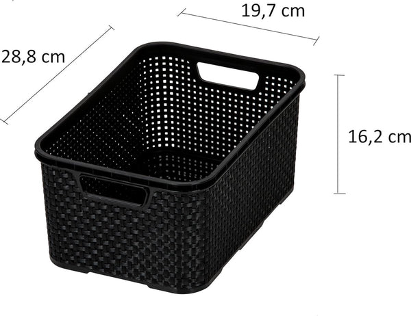 3-delige set, maat M, 10 l, BPA-vrije kunststof (polypropeen), zwart, 3 stuks