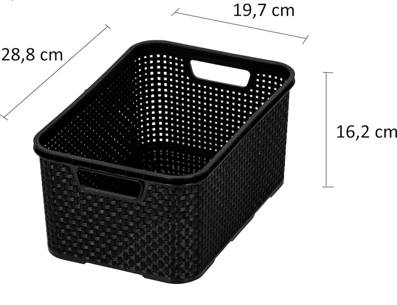 3-delige set, maat M, 10 l, BPA-vrije kunststof (polypropeen), zwart, 3 stuks